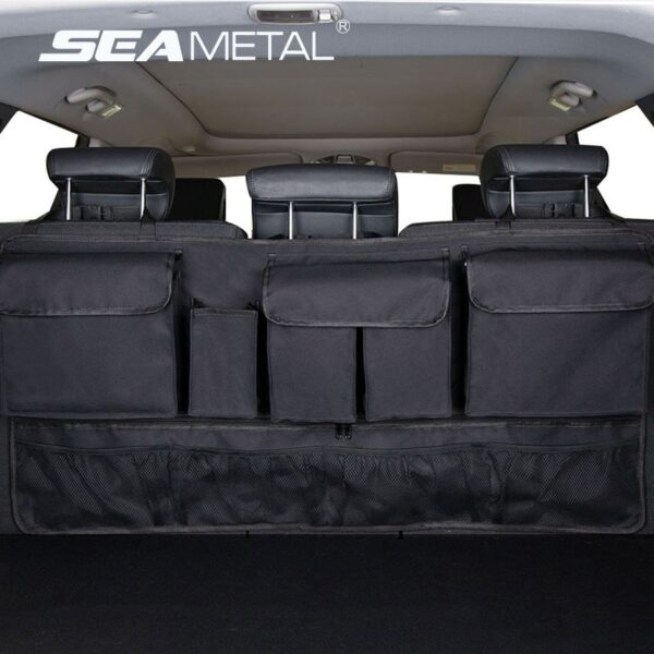 Organizador de maletero de coche con 9 bolsillos, bolsa de almacenamiento de gran capacidad